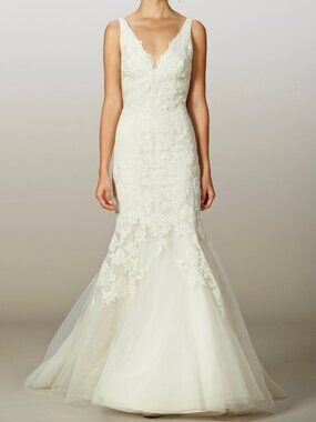 $4940 LIANCARLO COUTURE EMBROIDERED LACE MERMAID GOWN SZ 8 US